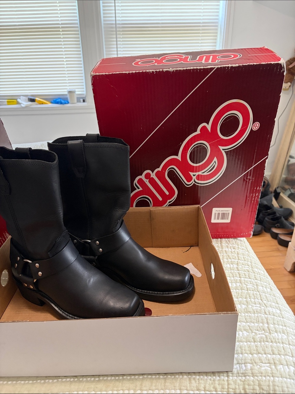 dingo Black Leather Men's Cowboy Harness Boots